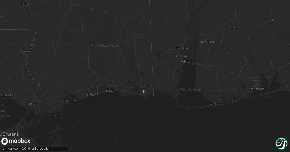 Hail map in Moss Point, MS on July 1, 2025