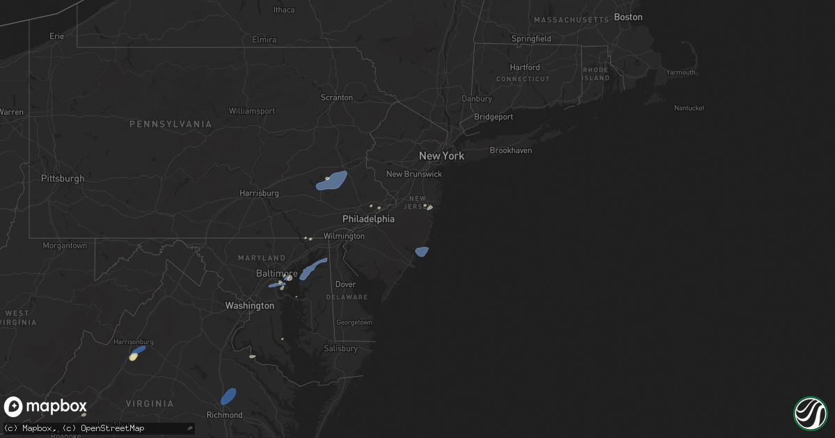 Hail map in New Jersey on July 1, 2025