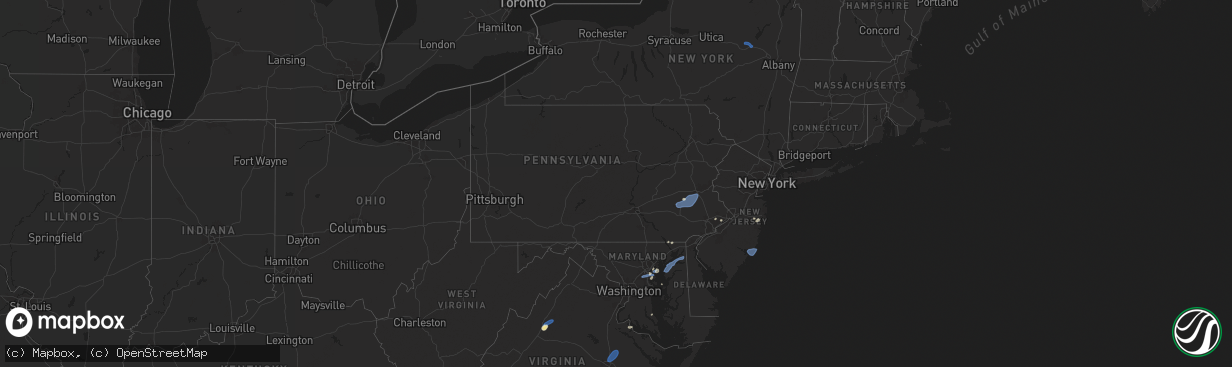 Hail map in Pennsylvania on July 1, 2025