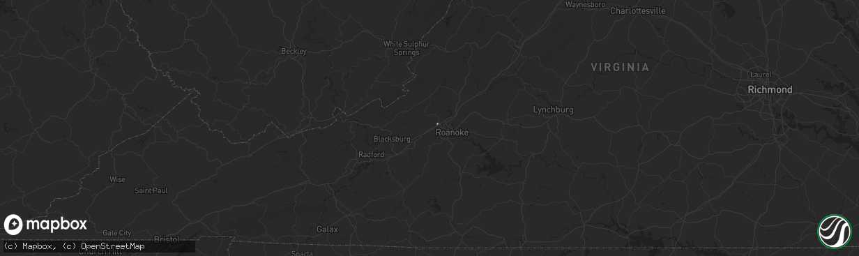 Hail map in Salem, VA on July 1, 2025