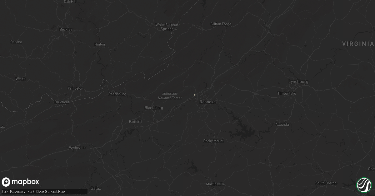 Hail map in Salem, VA on July 1, 2025