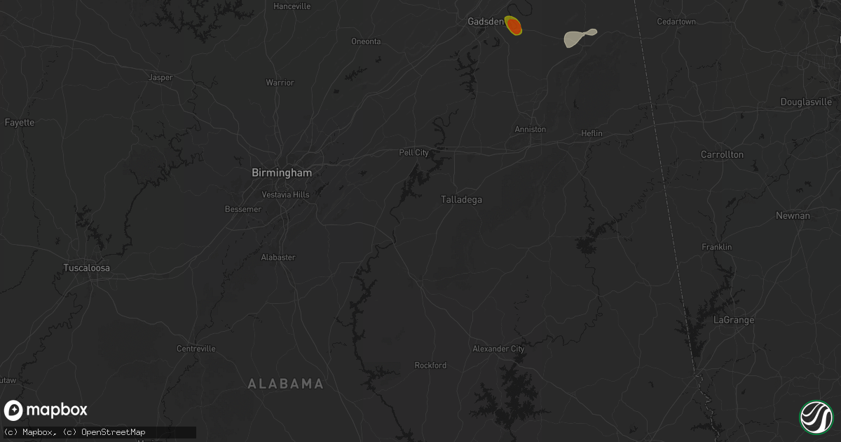 Hail map in Alpine, AL on July 1, 2026