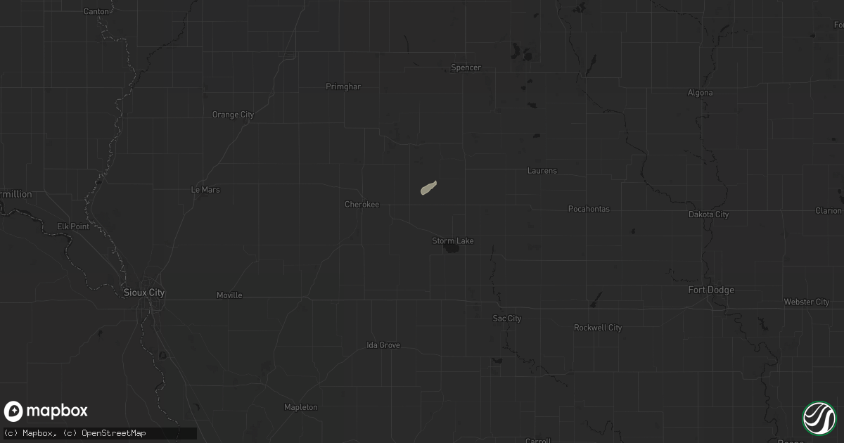 Hail map in Alta, IA on July 1, 2026