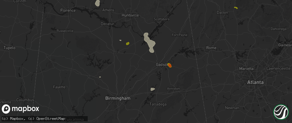 Hail map in Altoona, AL on July 1, 2026