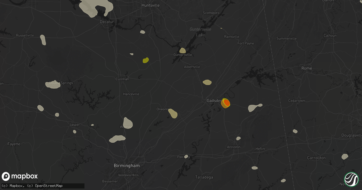 Hail map in Altoona, AL on July 1, 2026