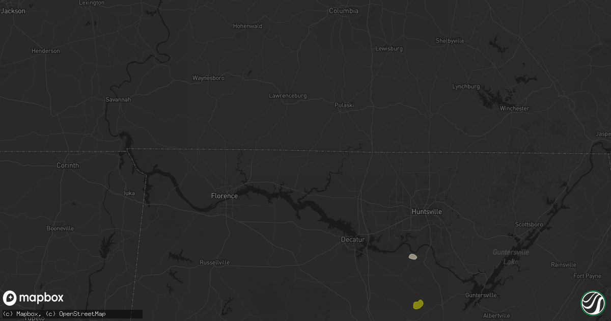 Hail map in Anderson, AL on July 1, 2026