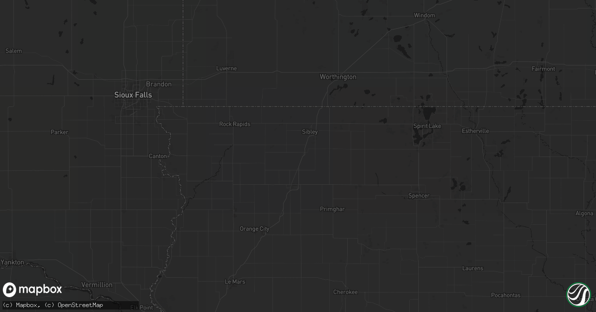 Hail map in Ashton, IA on July 1, 2026
