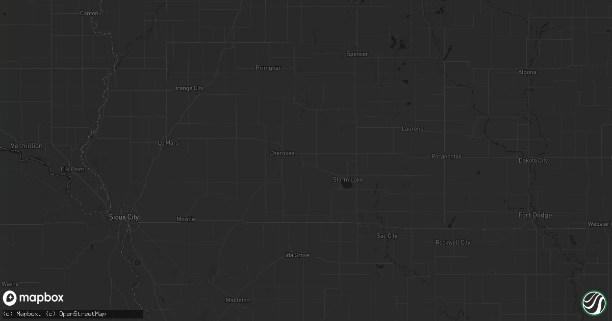 Hail map in Aurelia, IA on July 1, 2026