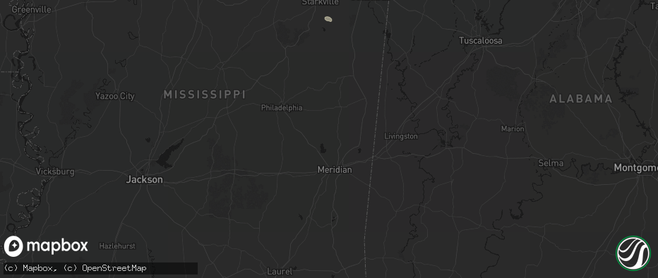 Hail map in Bailey, MS on July 1, 2026
