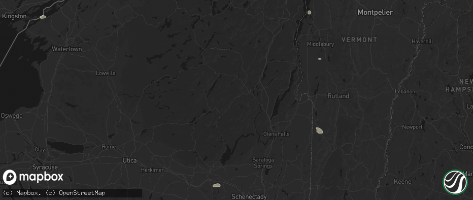 Hail map in Bakers Mills, NY on July 1, 2026