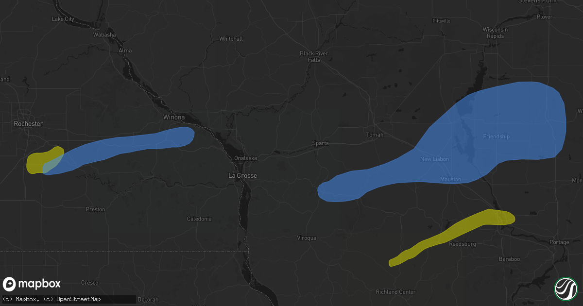 Hail map in Bangor, WI on July 1, 2026