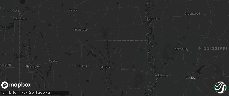 Hail map in Bastrop, LA on July 1, 2026