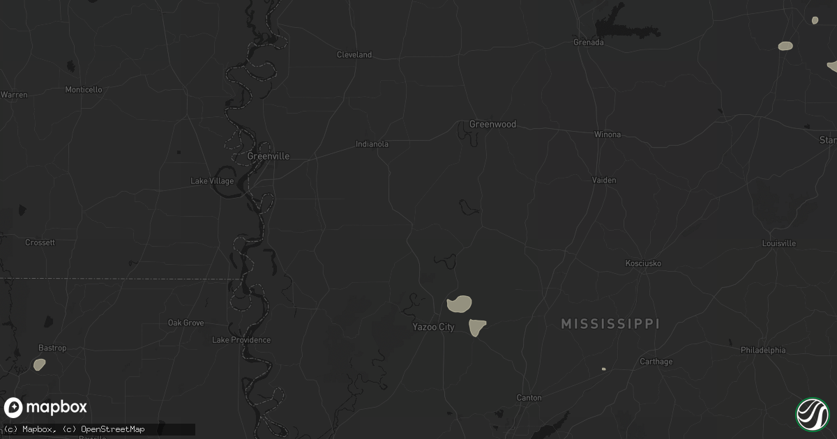 Hail map in Belzoni, MS on July 1, 2026