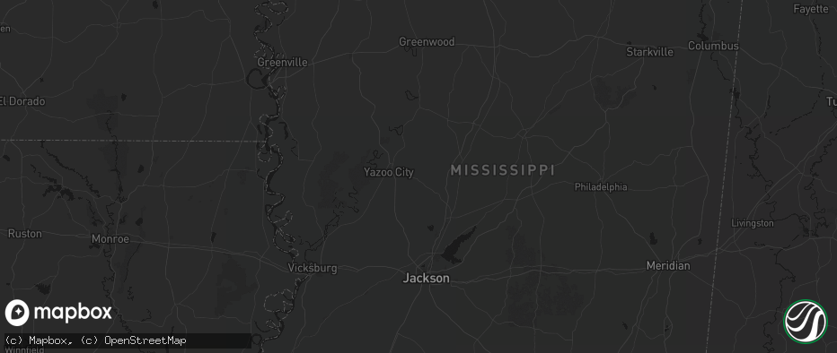 Hail map in Benton, MS on July 1, 2026