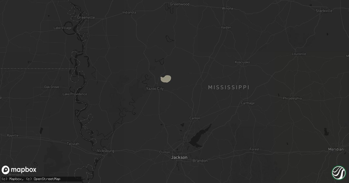 Hail map in Benton, MS on July 1, 2026