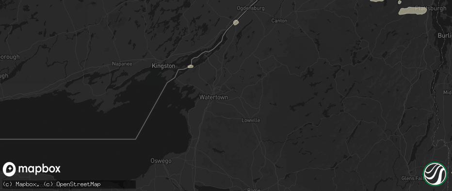 Hail map in Black River, NY on July 1, 2026
