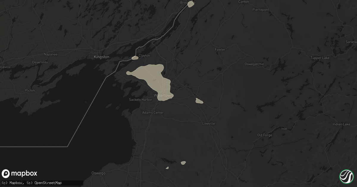 Hail map in Black River, NY on July 1, 2026