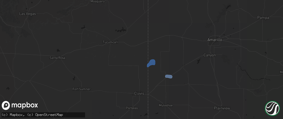 Hail map in Broadview, NM on July 1, 2026