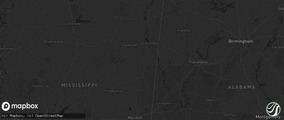 Hail map in Brooksville, MS on July 1, 2026