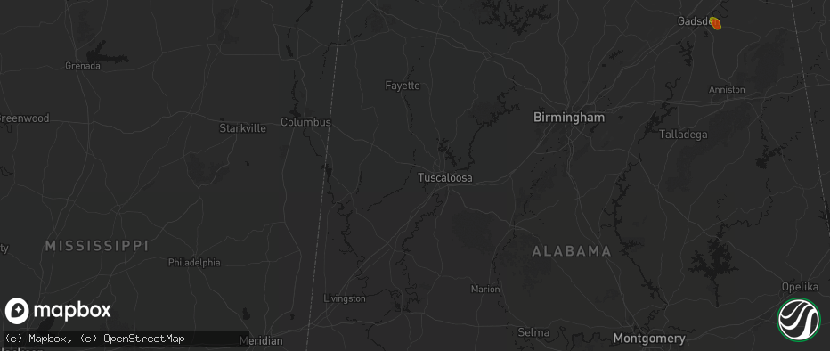 Hail map in Buhl, AL on July 1, 2026