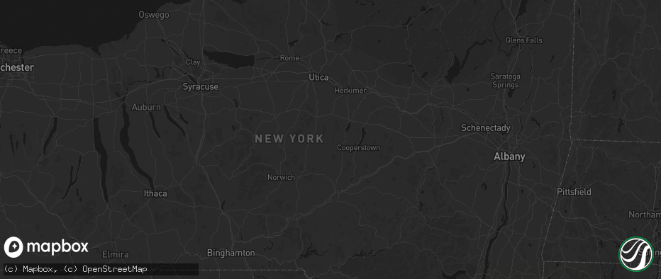 Hail map in Burlington Flats, NY on July 1, 2026