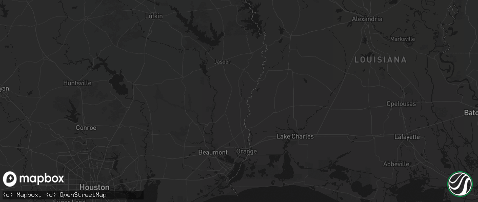 Hail map in Call, TX on July 1, 2026