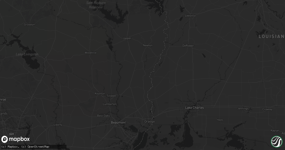 Hail map in Call, TX on July 1, 2026