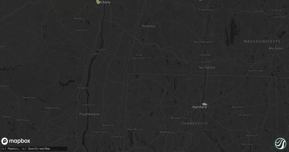 Hail map in Canaan, CT on July 1, 2026