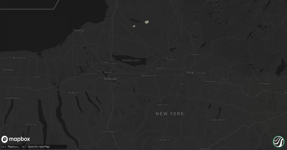 Hail map in Canastota, NY on July 1, 2026