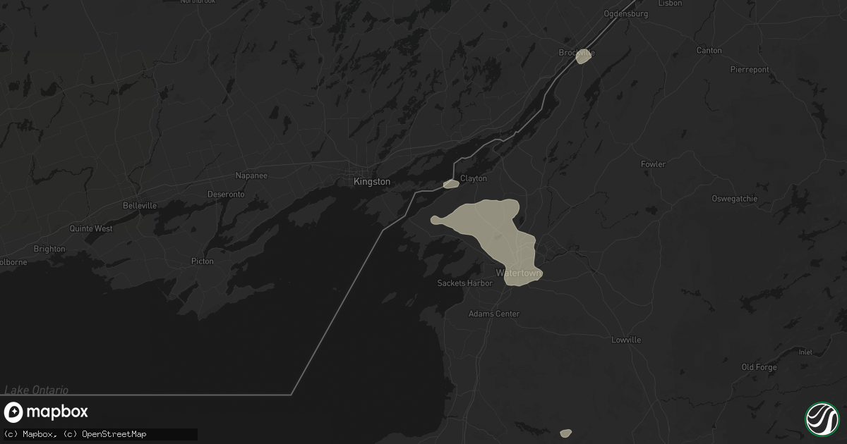 Hail map in Cape Vincent, NY on July 1, 2026