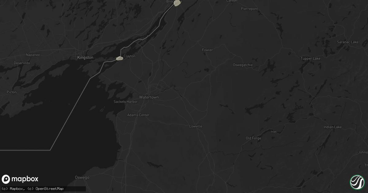 Hail map in Carthage, NY on July 1, 2026