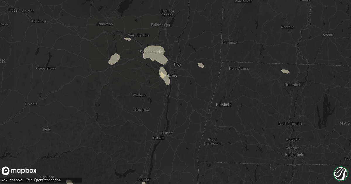 Hail map in Castleton On Hudson, NY on July 1, 2026