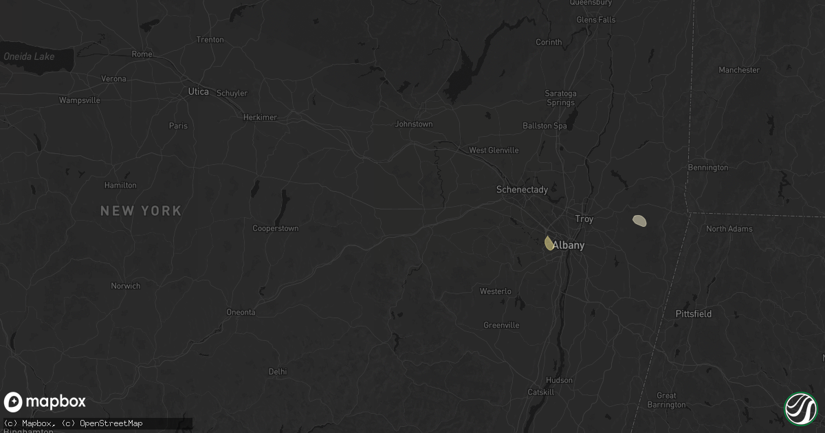 Hail map in Central Bridge, NY on July 1, 2026