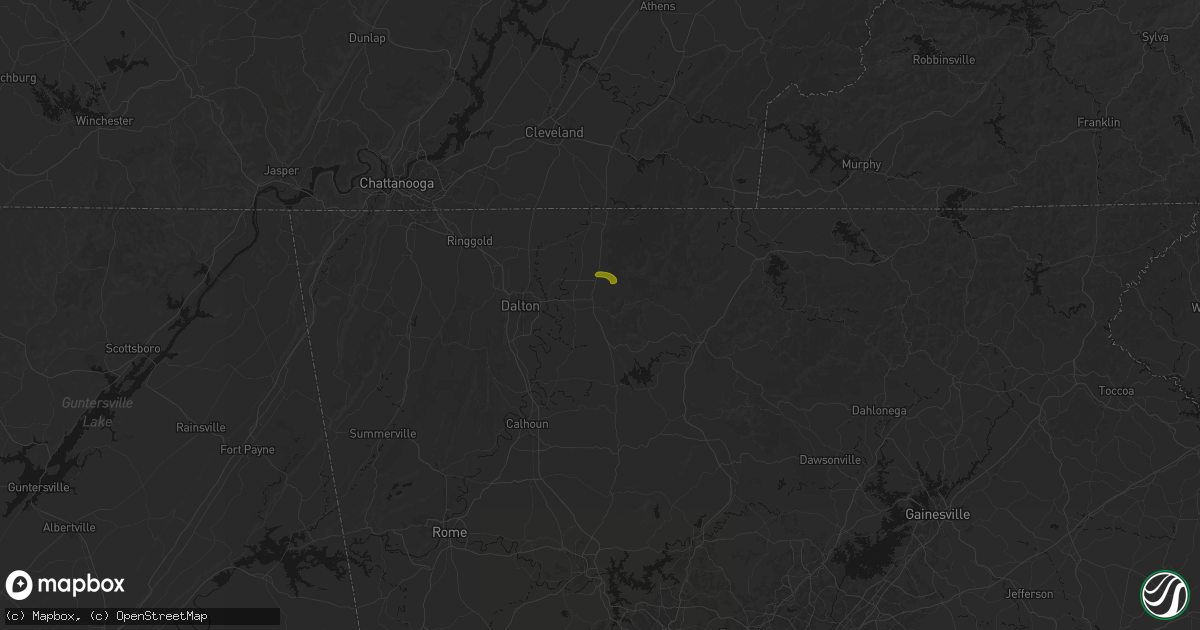 Hail map in Chatsworth, GA on July 1, 2026