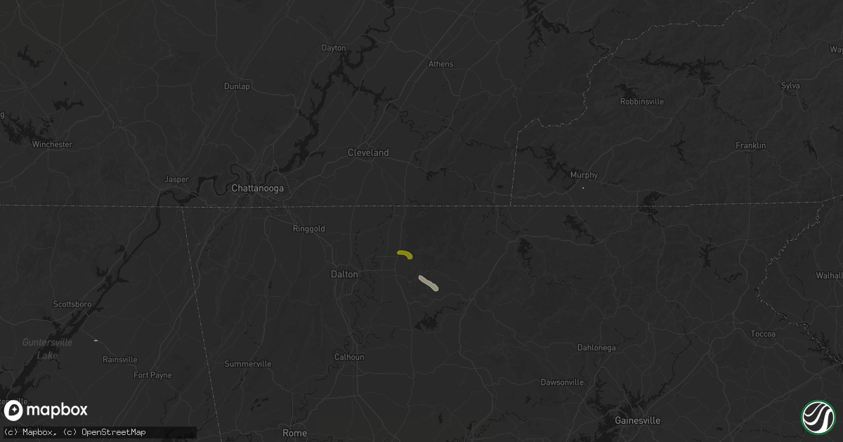 Hail map in Cisco, GA on July 1, 2026