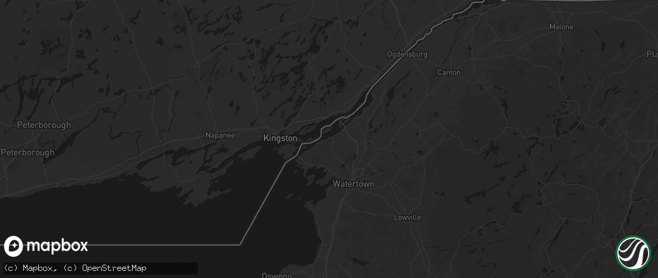 Hail map in Clayton, NY on July 1, 2026