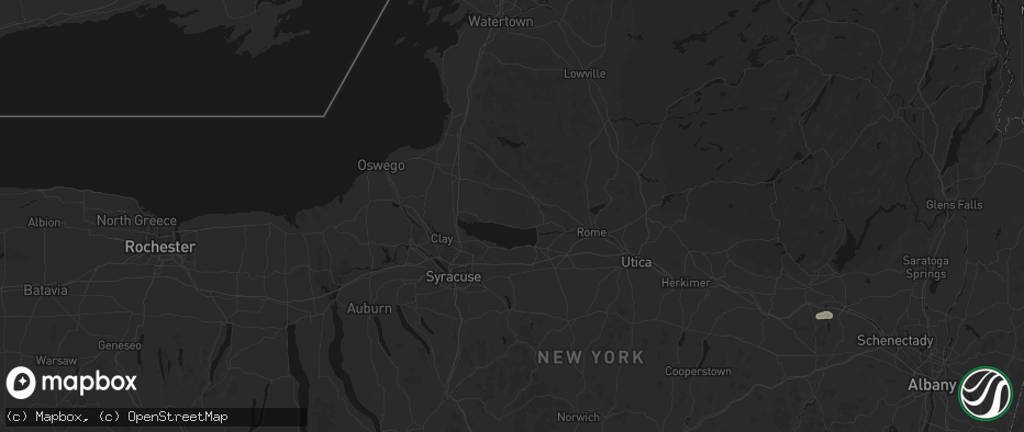 Hail map in Cleveland, NY on July 1, 2026
