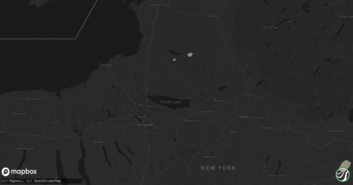 Hail map in Cleveland, NY on July 1, 2026