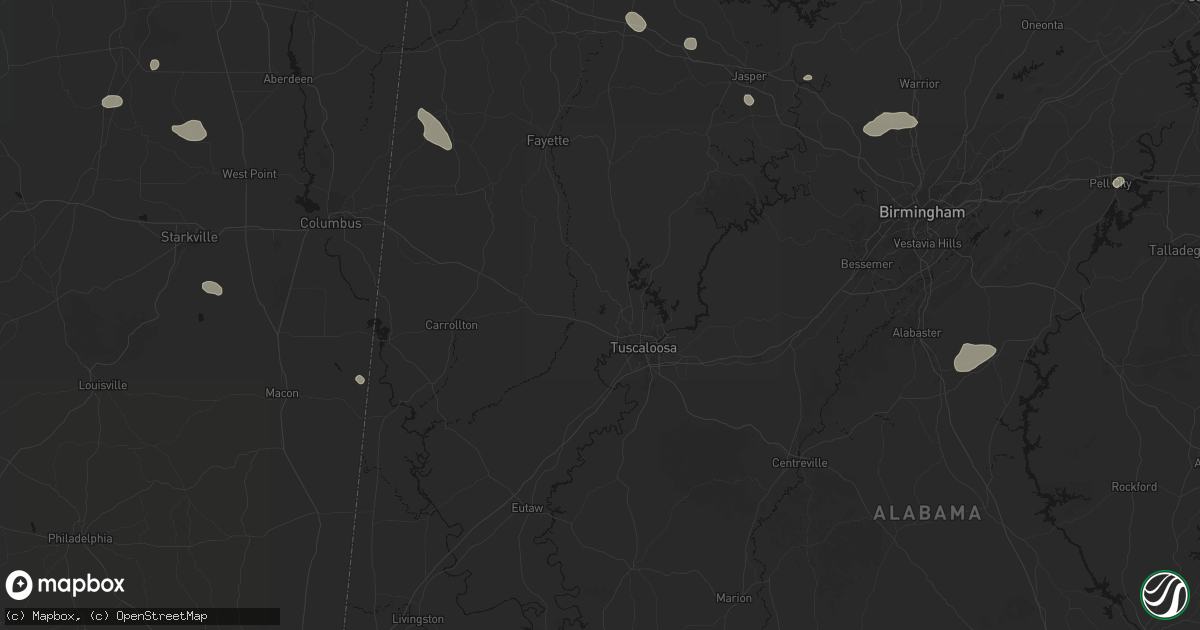 Hail map in Coker, AL on July 1, 2026