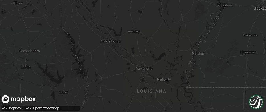 Hail map in Colfax, LA on July 1, 2026