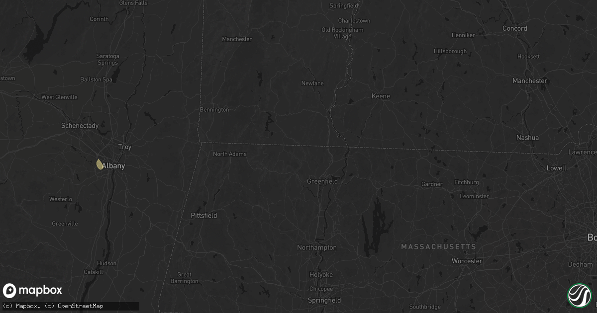 Hail map in Colrain, MA on July 1, 2026