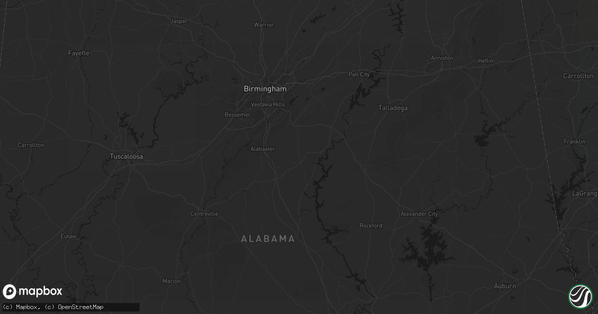 Hail map in Columbiana, AL on July 1, 2026
