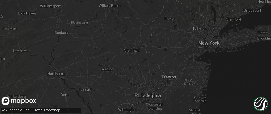 Hail map in Coopersburg, PA on July 1, 2026