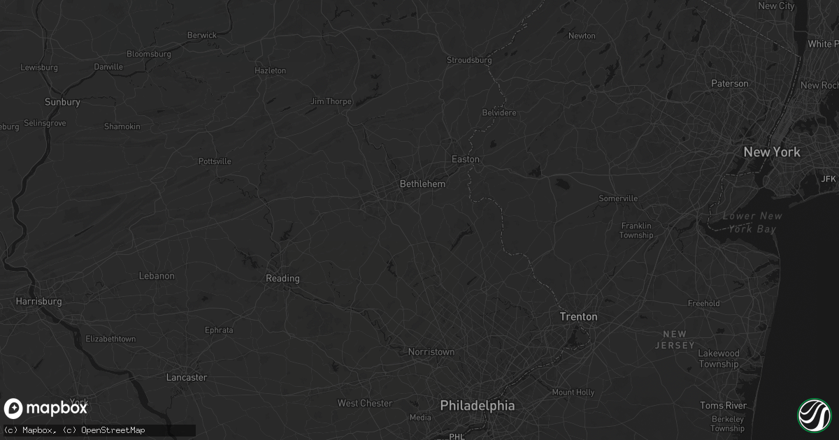 Hail map in Coopersburg, PA on July 1, 2026