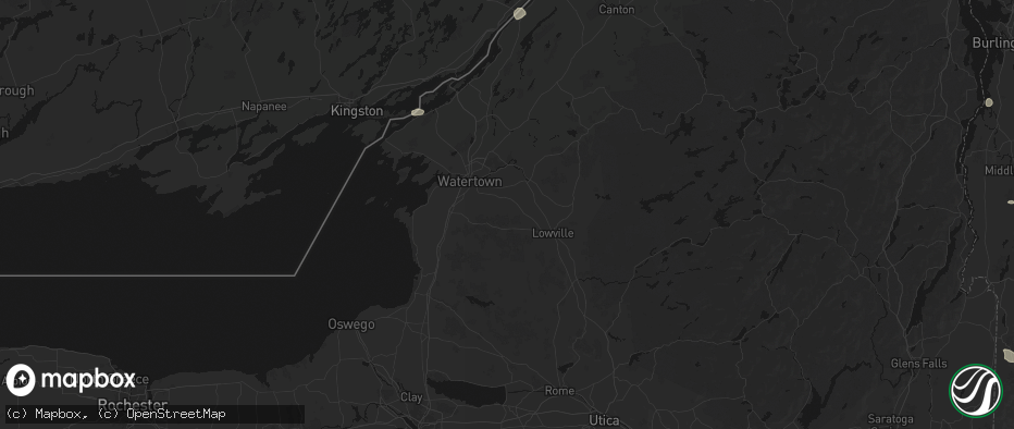 Hail map in Copenhagen, NY on July 1, 2026