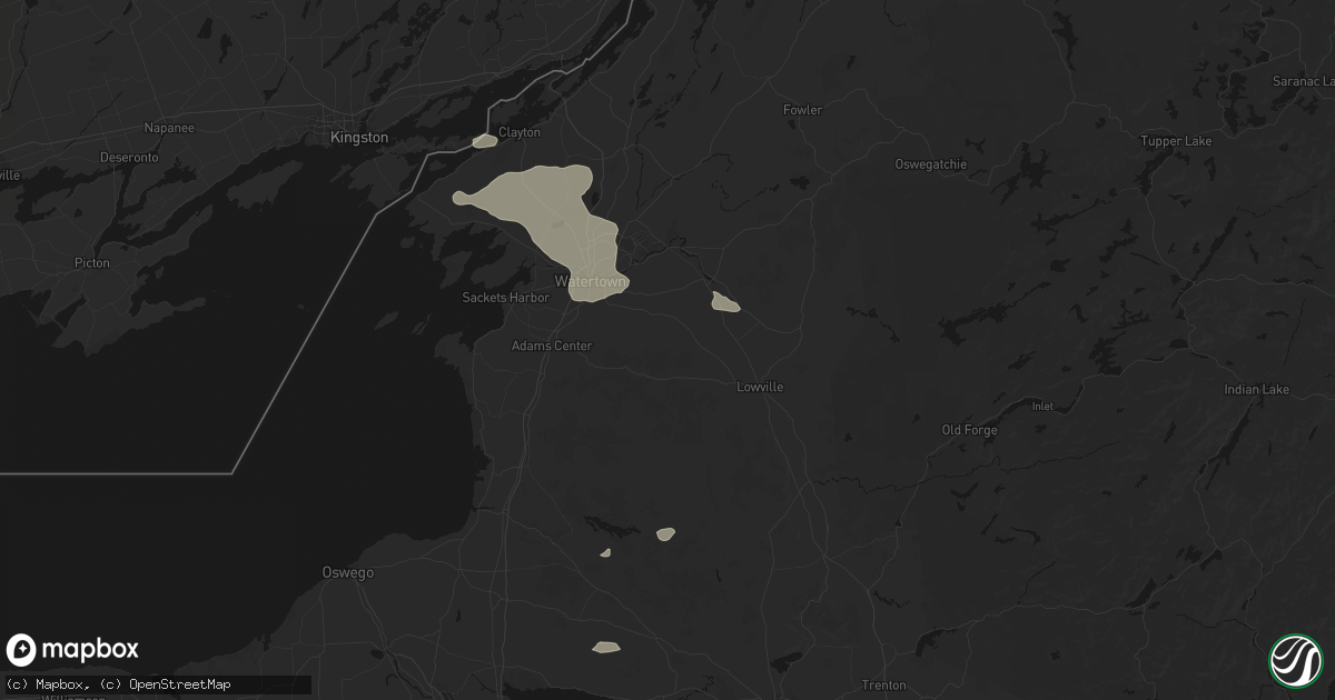 Hail map in Copenhagen, NY on July 1, 2026