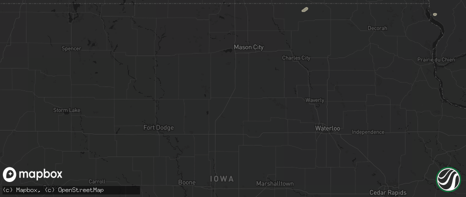 Hail map in Coulter, IA on July 1, 2026