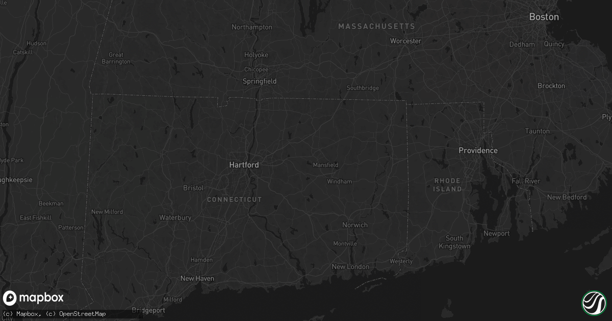 Hail map in Coventry, CT on July 1, 2026