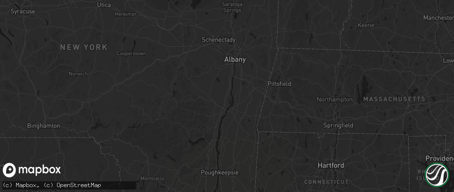 Hail map in Coxsackie, NY on July 1, 2026