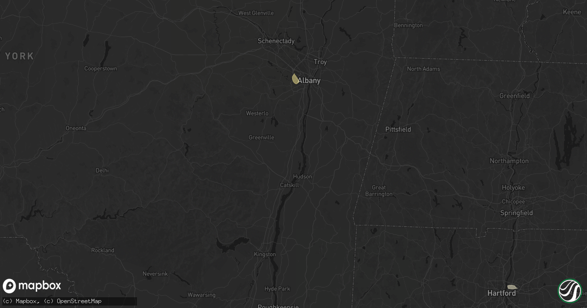 Hail map in Coxsackie, NY on July 1, 2026